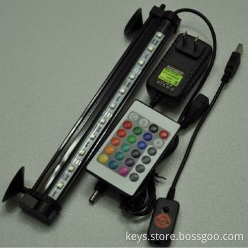 12V Remote Control + Manual Control RGB Aquarium Fish Tank Submersible Air Bubble Light in White